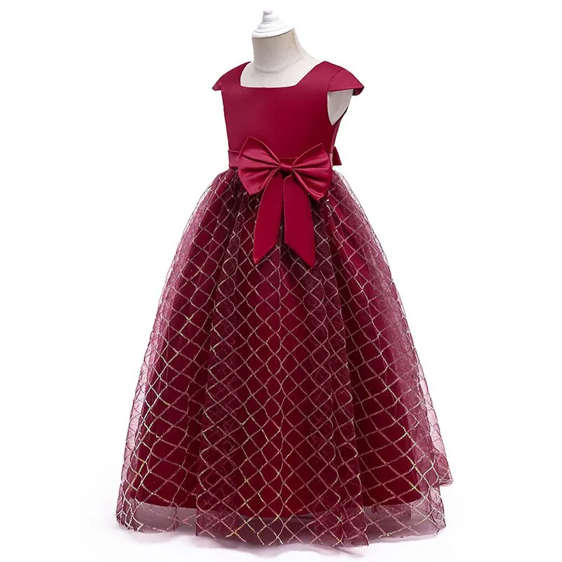 New Big Children Long Skirt Bowknot Forging Children Dress School Performance Princess Dress Piano Performance Catwalk