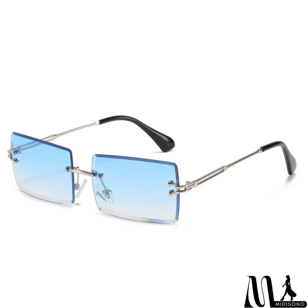 MidiSono - Women Rimless Metal Square Sunglasses