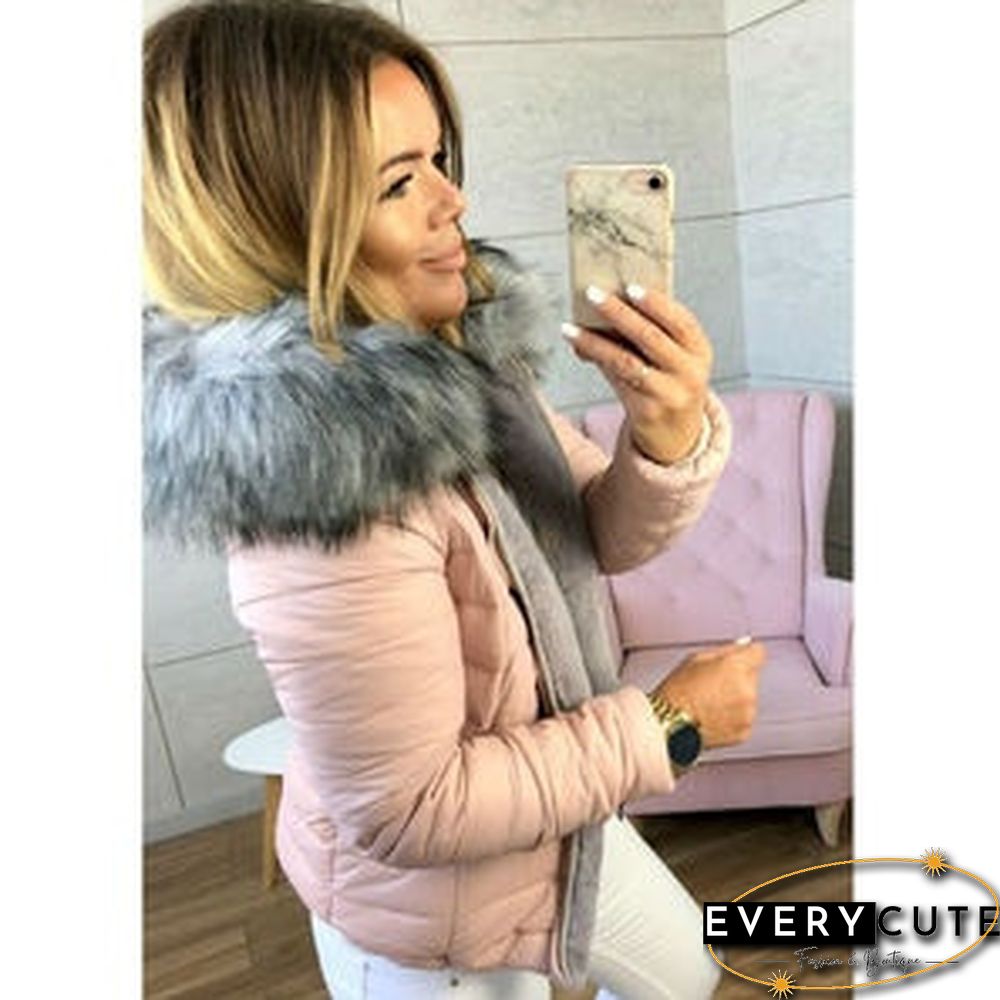New Fashion Women Long Sleeve Faux  Fur Hooded Winter Coat Casual Vintage Lady Thick Warm Padded Faux Fur Coat Outwear Jackets Plus Size S-3XL