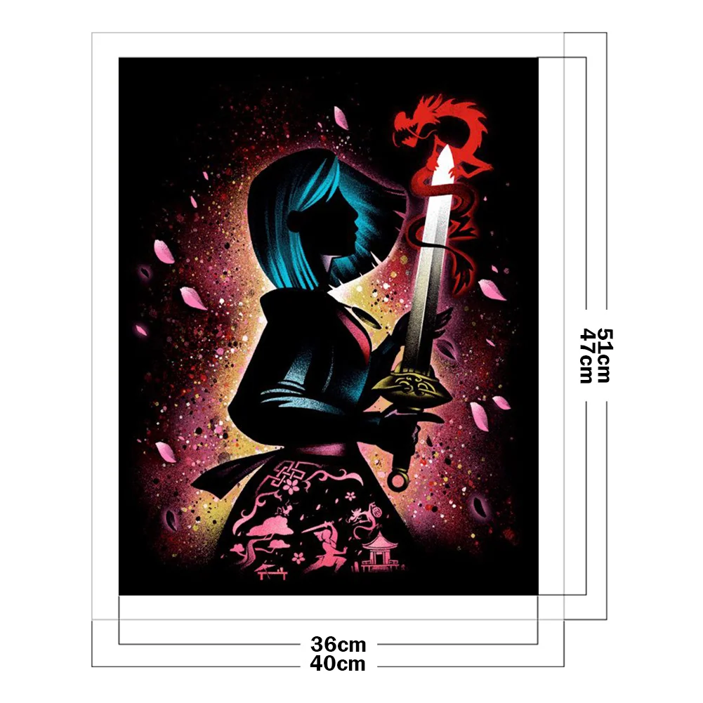 11CT Full Stamped Cross Stitch - Silhouette Series(Canvas|40*51cm)