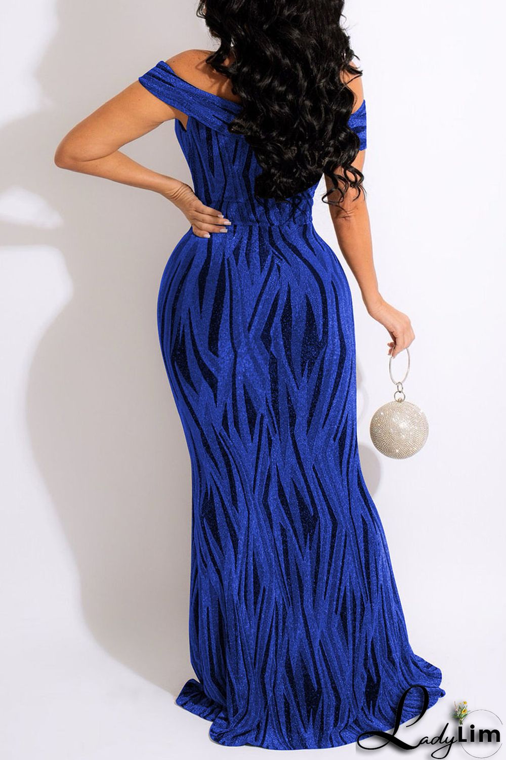 Gold Sexy Patchwork Off the Shoulder Off The Shoulder Dresses