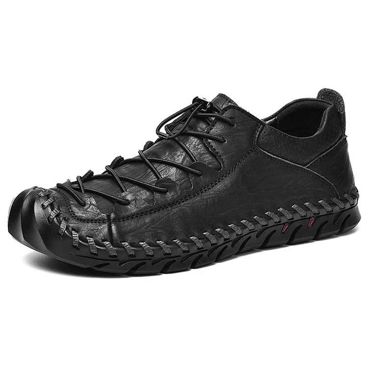 PU Leather Stitching Lace Up Round Toe Low Top Casual Shoes