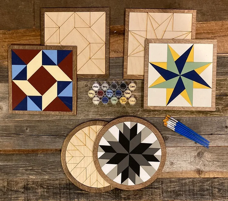 DIY Barn Quilt Painting Kit Gift Set, DIY Mosaic Craft, Paint at Home, Gift for Her, Crafts for Adults, DIY for Teens, Gift for Him