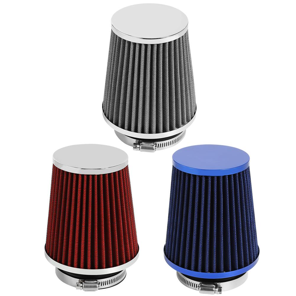 

76mm 3 inch High Flow Cold Air Intake Round Cone Replacement Dry Air Filter, Red, 501 Original