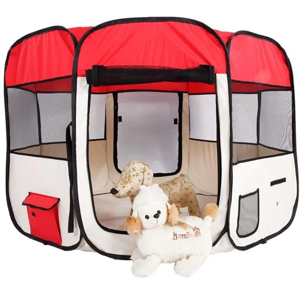 36" Portable Foldable 600D Oxford Cloth & Mesh Pet Playpen Fence