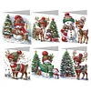 6Pcs Diamond Painting Christmas Elk Greeting Cards Christmas Cards