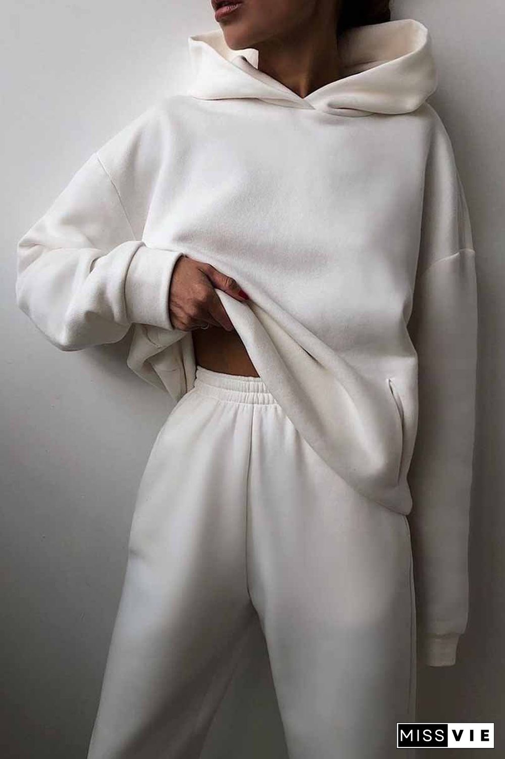 Two-Piece Solid Color Casual Hooded Sweater（4 Colors）