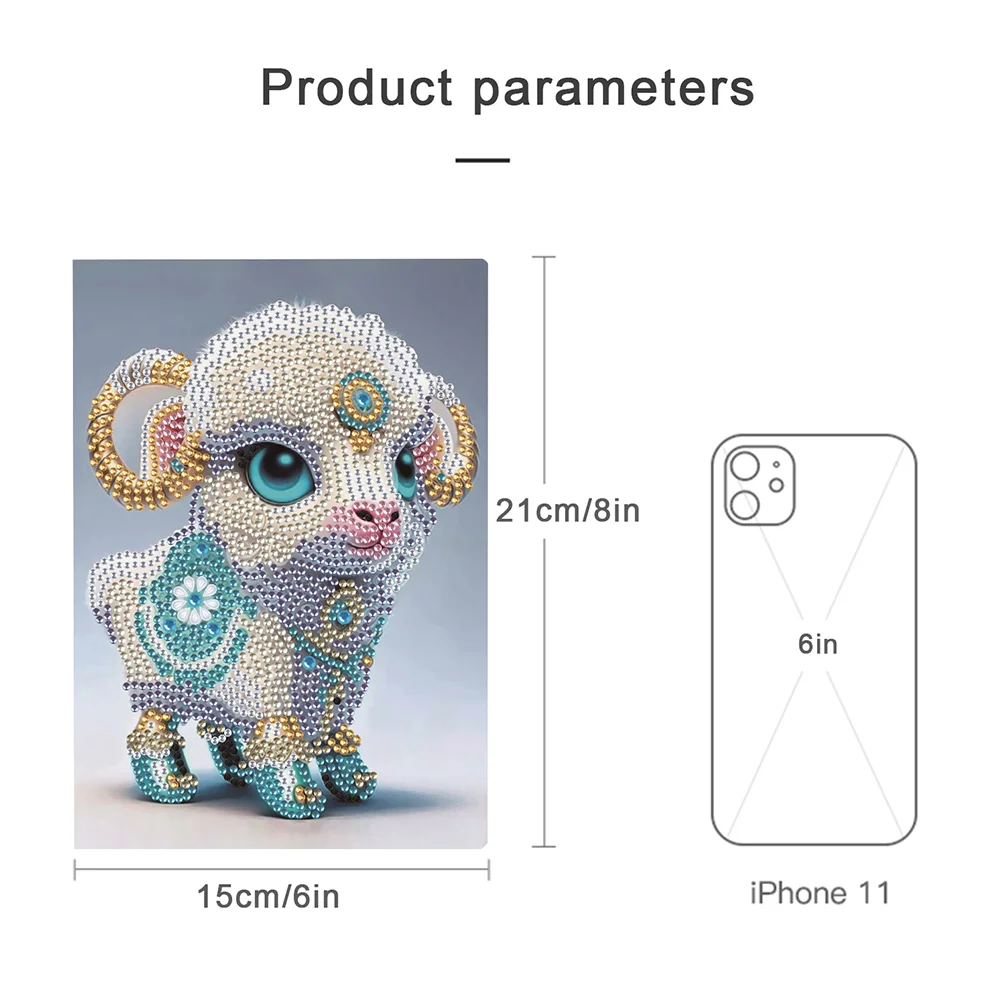 5D Diamond Mosaic Notebook 50 Pages DIY Journal A5 Chinese Zodiac