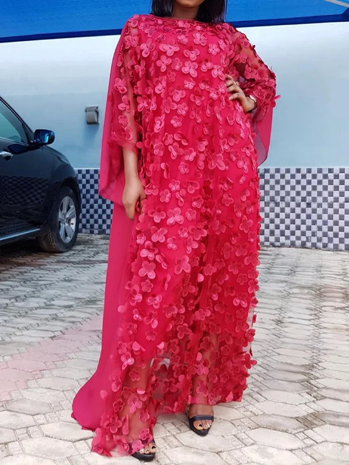 Three-dimensional Embroidered Long Skirt + Stretch Vest Dress