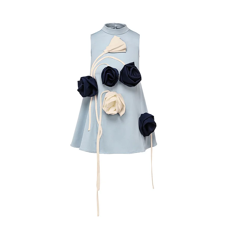 Mommy and Me 3D Flowers Sleeveless Dress Flaxmaker(Shipped on Sep 20th)