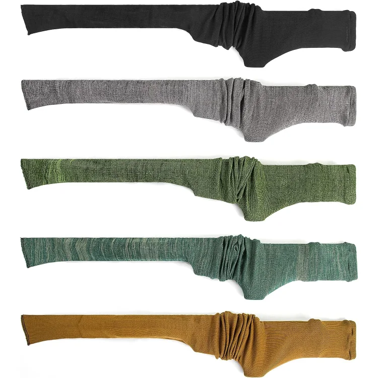 GUGULUZA 5 Pack 52''x4'' Extra-Thick Gun Socks for Rifles with Scope, Silicone-Treated Gun Socks for Storage, Mixed Colors
