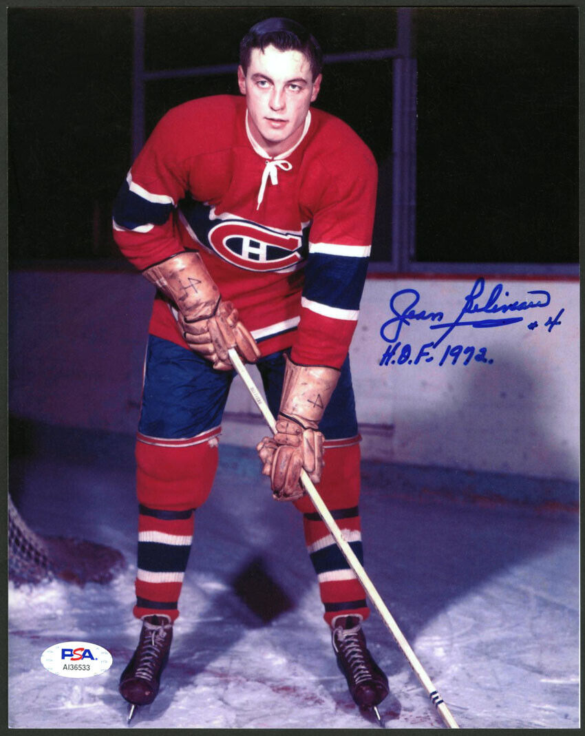 Jean Beliveau SIGNED 8x10 Photo Poster painting +HOF 1972 Montreal Canadiens PSA/DNA AUTOGRAPHED