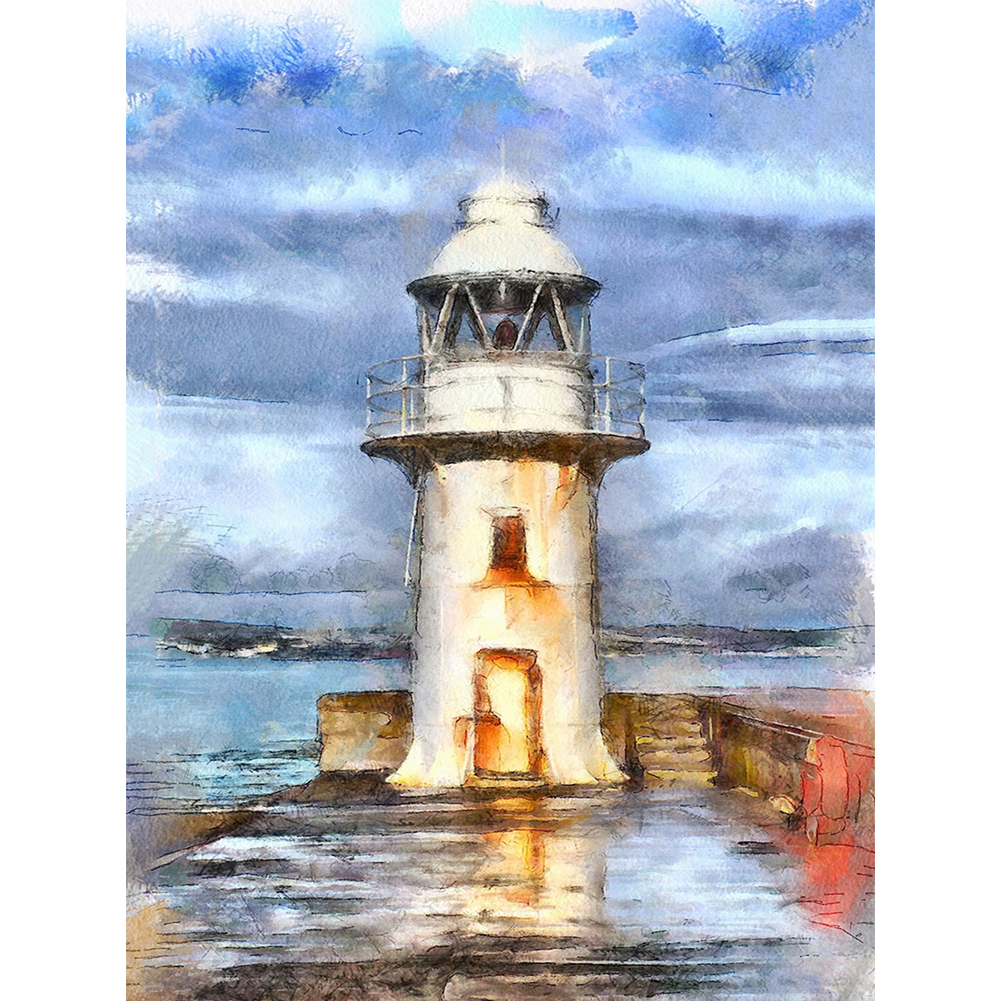 

Lighthouse - 11CT Stamped Cross Stitch - 40*50CM, 501 Original