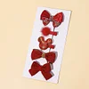 5PCS Joyful Red Serie Bowknot Hairpins Set