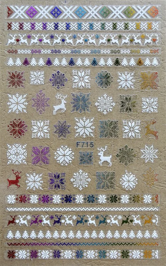 Churchf 1pcs Autumn Winter Nail Sticker Robin Snow Flower New Year Halloween Christmas 3D Decals Nail Art Design Decor Accessories-Nail Inspo