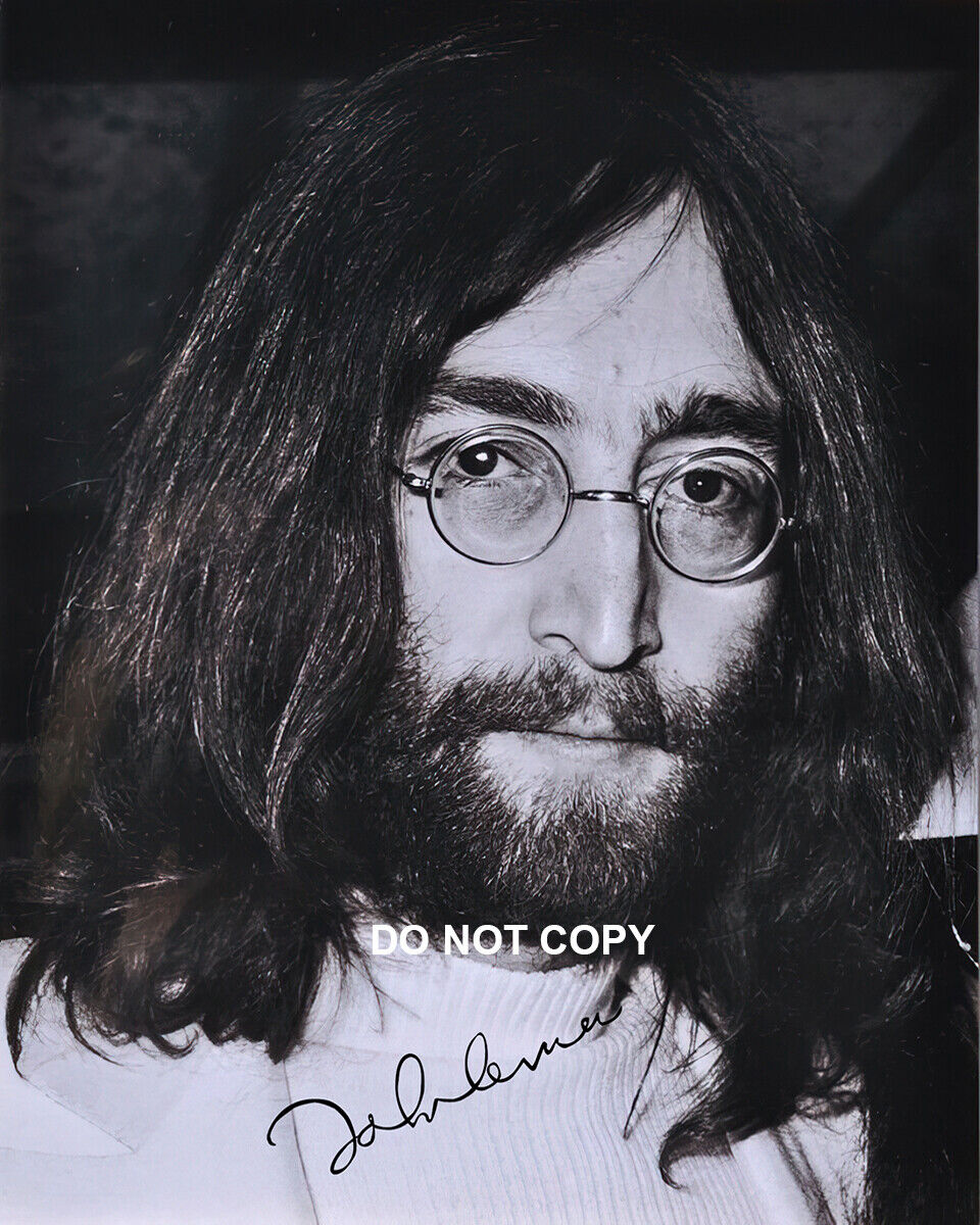 John Lennon - Autographed Signed 8x10 Photo Poster painting (The Beatles) Reprint