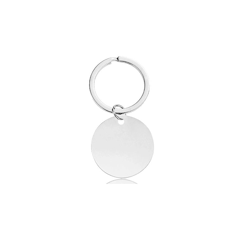 Key Chain Spot Stainless Steel Blank Laser Color Printing Material Holiday Gift Lettering Metal Key Chain