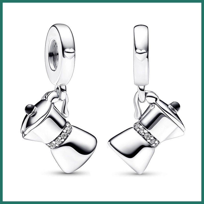 1 Piece Copper Coffee Pot Pendant Jewelry Accessories