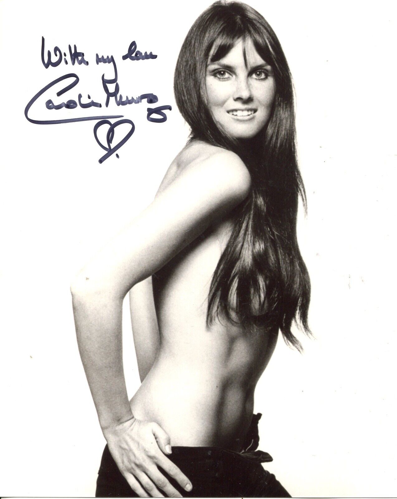 Actress Caroline Munro signed sexy pose 8x10 Photo Poster painting IMAGE 2