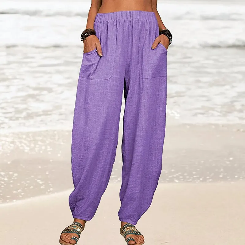 Cozymoo Women's Loose Cotton And Linen Casual Pants