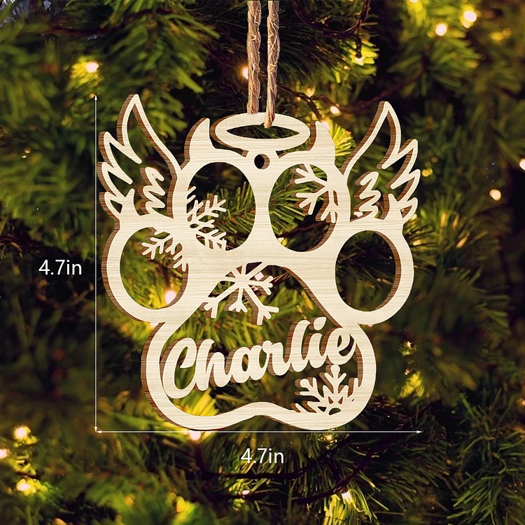  Holz Weihnachtsornament-Personalisierte Name Schneeflockel 4 Stile von Haustierpfote Anhänger Ornament Weihnachtsgeschenk