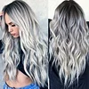 Gray Wavy Hair Wig Heat Resistant Long Wigs For Women Girls