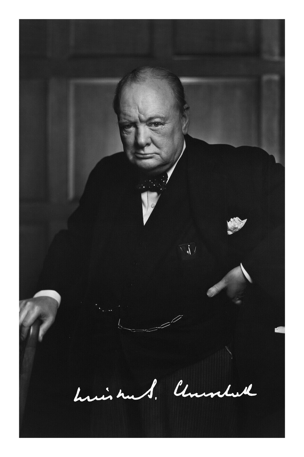 Winston Churchill Signed A4 Autograph Photo Poster painting Print