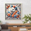 Diamond Painting -DIY Round Drill Flowers White Bear