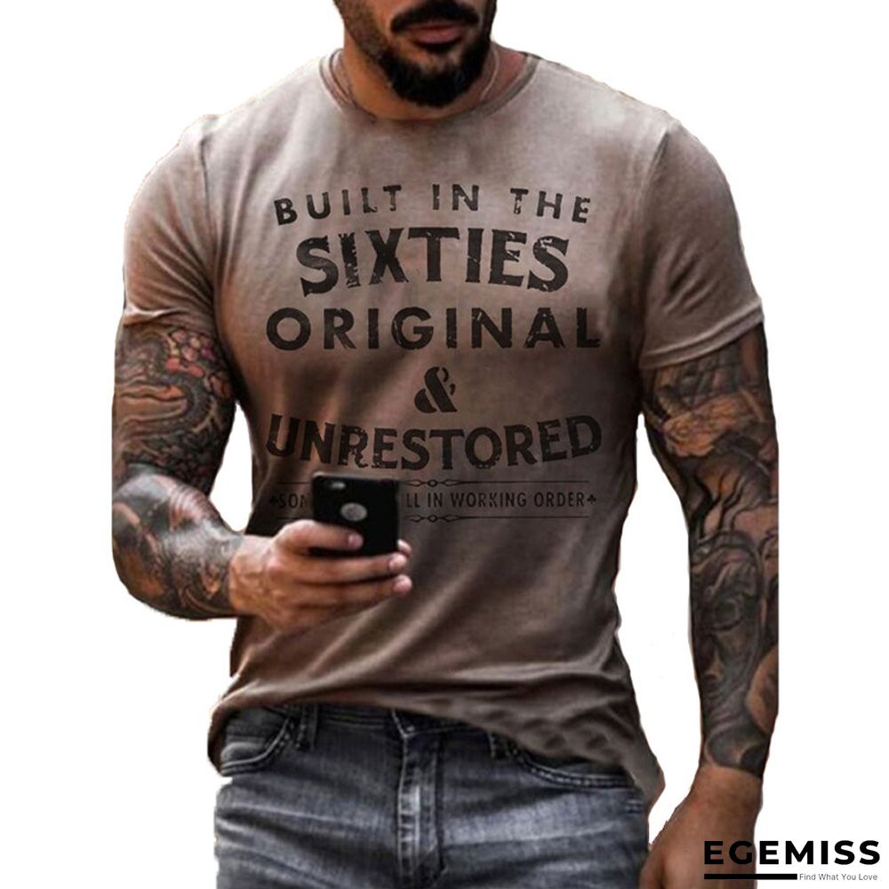 Casual Short Sleeve Digital Printing Slim Fit European and American Personalized Men's T-shirt | EGEMISS