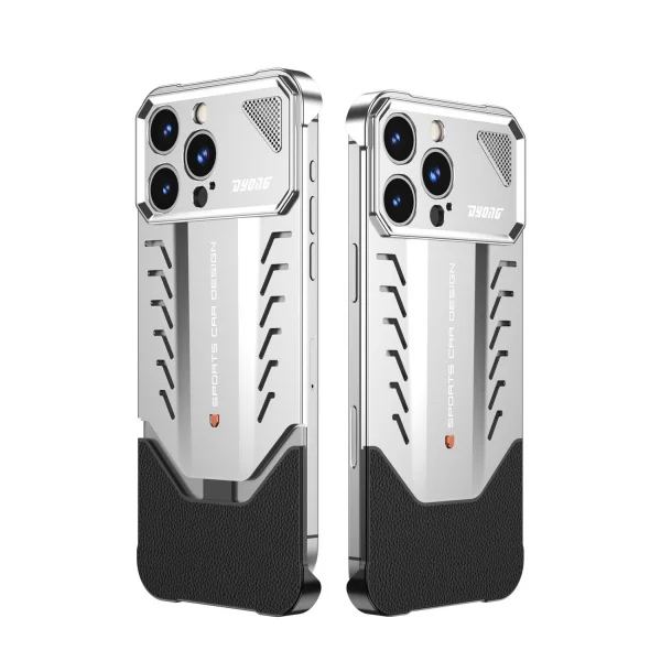 Aluminum Alloy Nappa Leather Buckle Heat Dissipation And Anti-fall iPhone Case