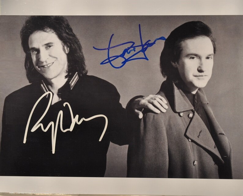 THE KINKS x2 Ray Davies, Dave Davies Loving Brothers <3 <3 Hand-Signed, Autograph 8x10 bw Photo Poster painting wCOA