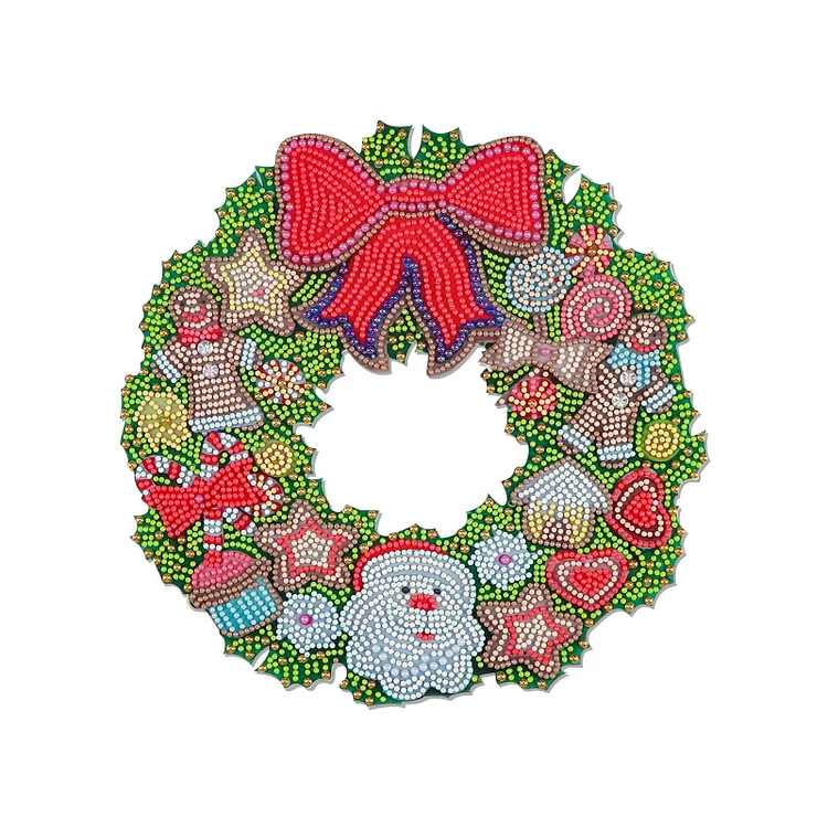DIY Diamond Painted Wreath-Christmas