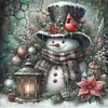 Christmas Snowman-11CT Stamped Cross Stitch 40*40cm/15.75*15.75in