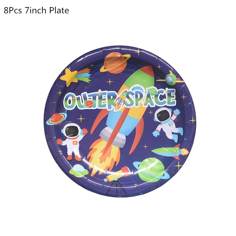 Outer Space Party Astronaut Rocket Ship Foil Balloons Galaxy/Solar System Theme Party Boy Kids Birthday Party Decoration Favors