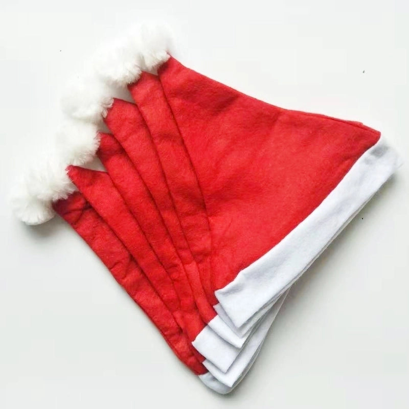 Christmas Fashion Color Block Cloth Party Christmas Hat