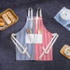 Pink Blue Printed stripe Unisex Cooking Dining Room Kitchen BBQ Restaurant Cleaning Pocket Waitress Brief Baking Mats Aprons 