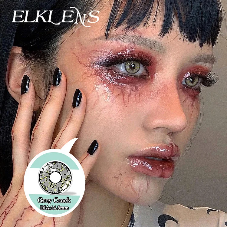 Halloween Grey Crack Cosplay Contact Lenses