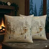 Winter snow scene Pillow Cover Kit with Pattern 11CT Stamped Cross Stitch Pillowcase 45*45cm tapestrymarket