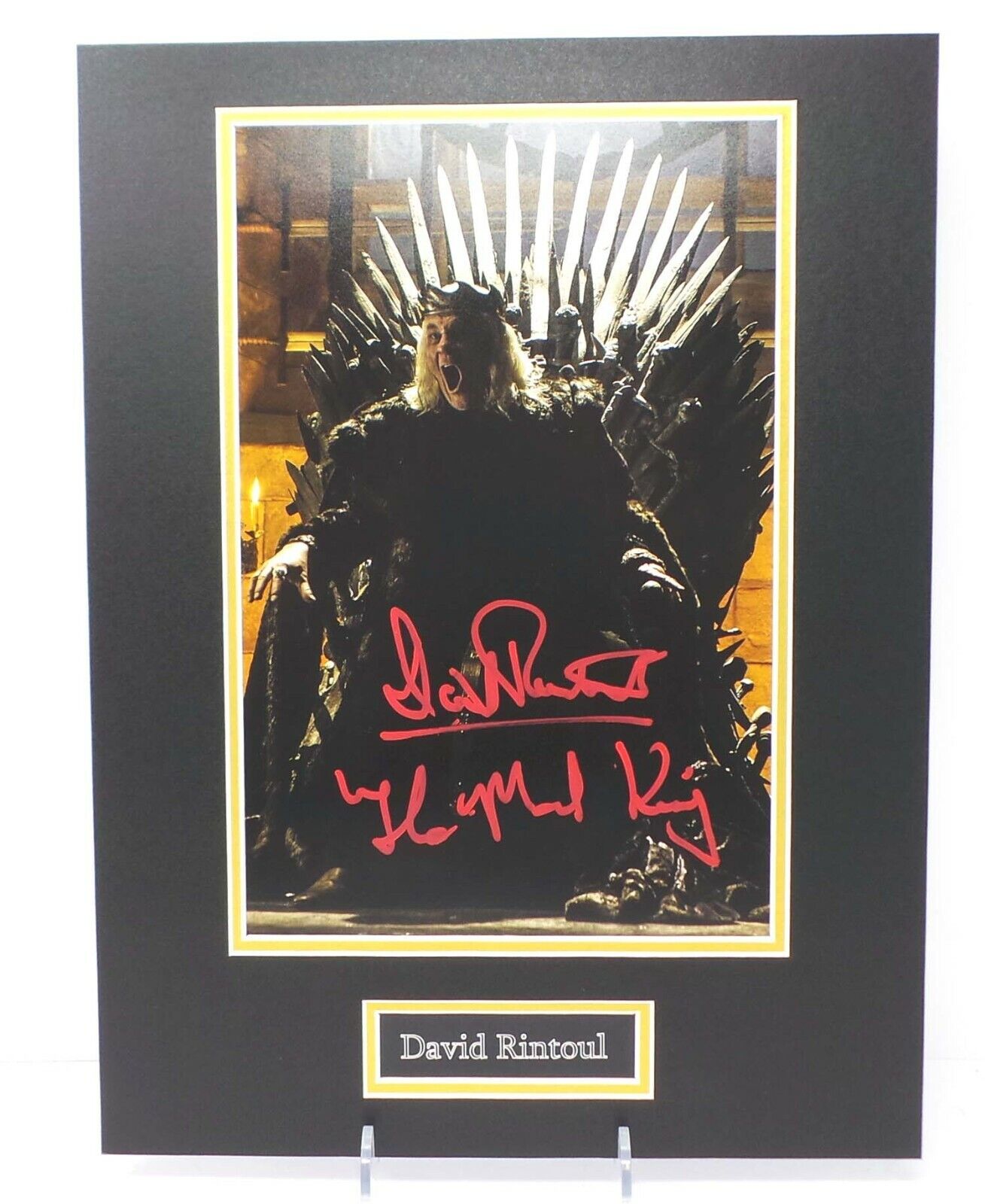 David RINTOUL Signed Mounted Game of Thrones Mad King Photo Poster painting Display AFTAL RD COA