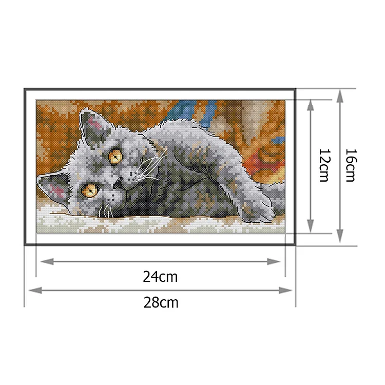 DIY Print 14CT Stamped Quiet Animal Kit Needlework Cross