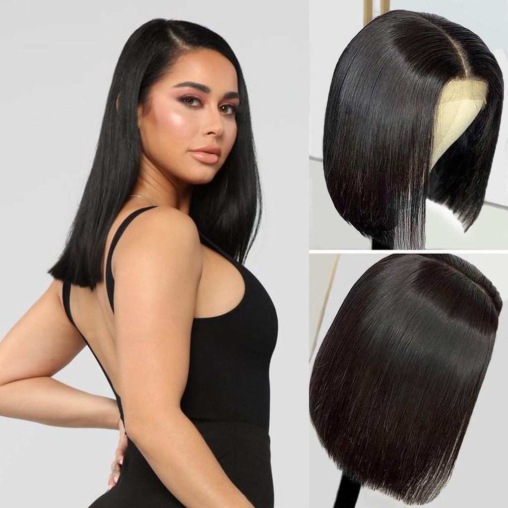 Aosun 13x4 Bob Wig Human Hair Front Lace Brazilian Straight Hair Free Shipping Zaesvini