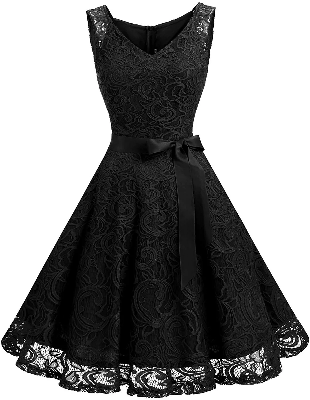 Women Floral Lace Bridesmaid Party Dress Short Prom Dress V Neck