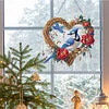 (US Local)DIY Double Sided Special Shaped Wreath Blue Bird Diamond Painting Hanging Decor