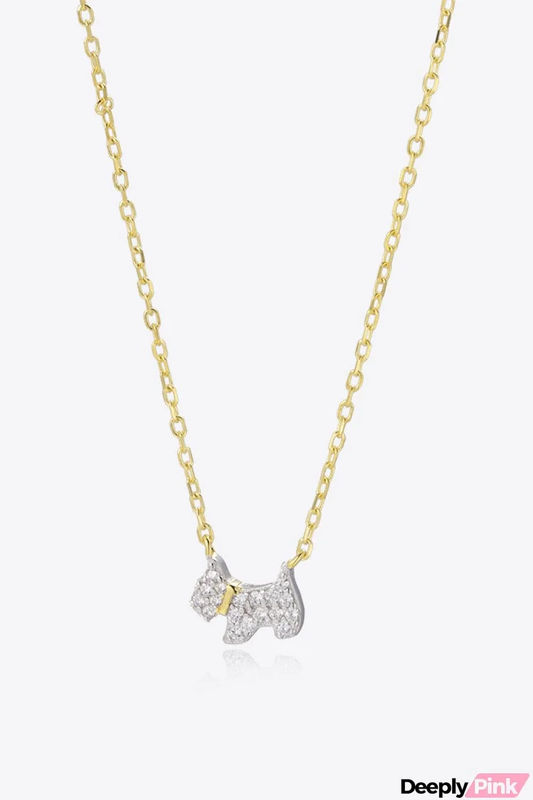 Puppy Zircon 925 Sterling Silver Necklace