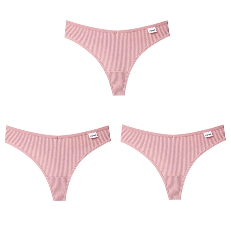 CINOON 3Pcs/Lot V Waist Cotton G-String Thong Panties String Underwear Women Briefs Sexy Lingerie Pants Low-Rise Ladies Intimate