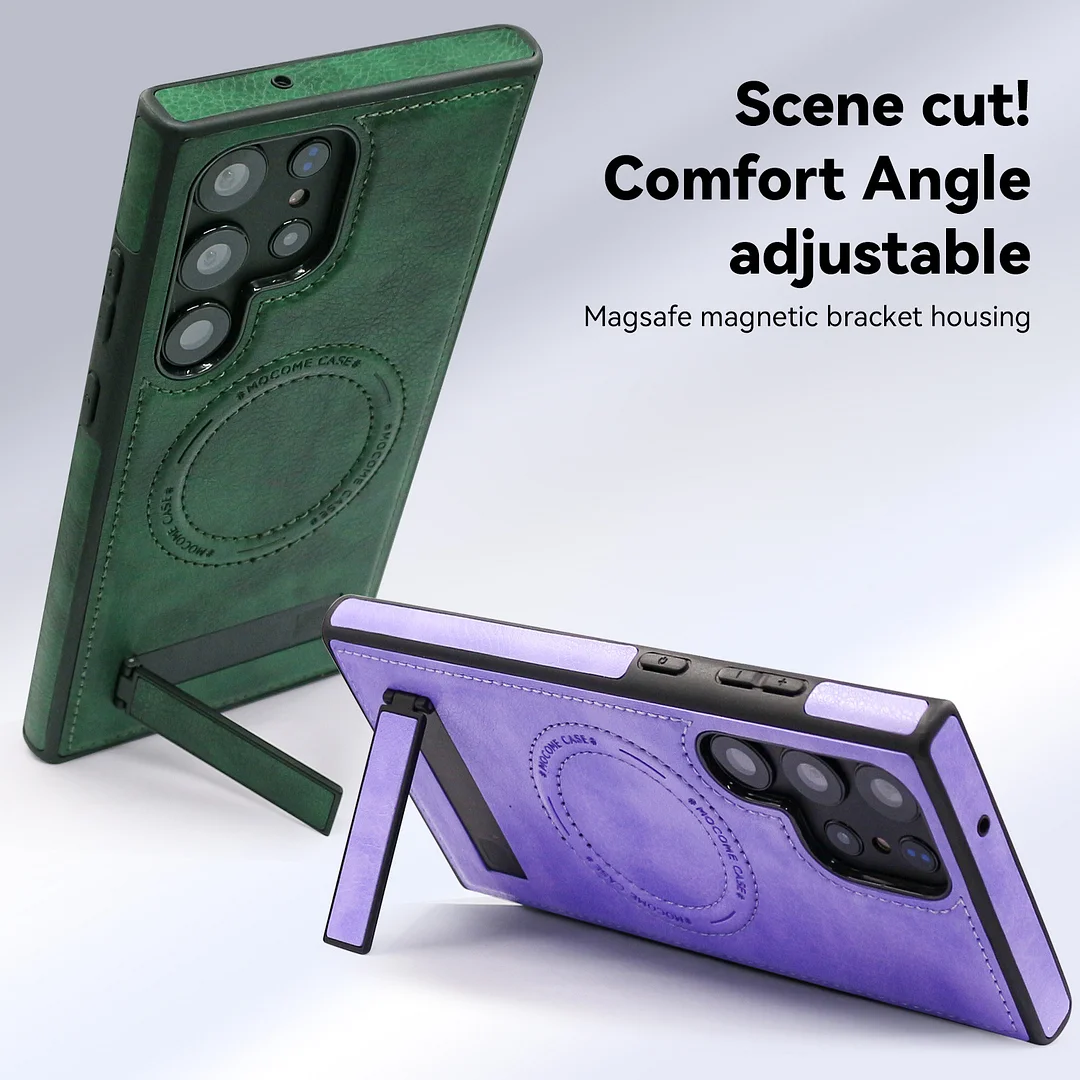 Suitable for Samsung S24\23 series pebbled leather holder mobile phone case