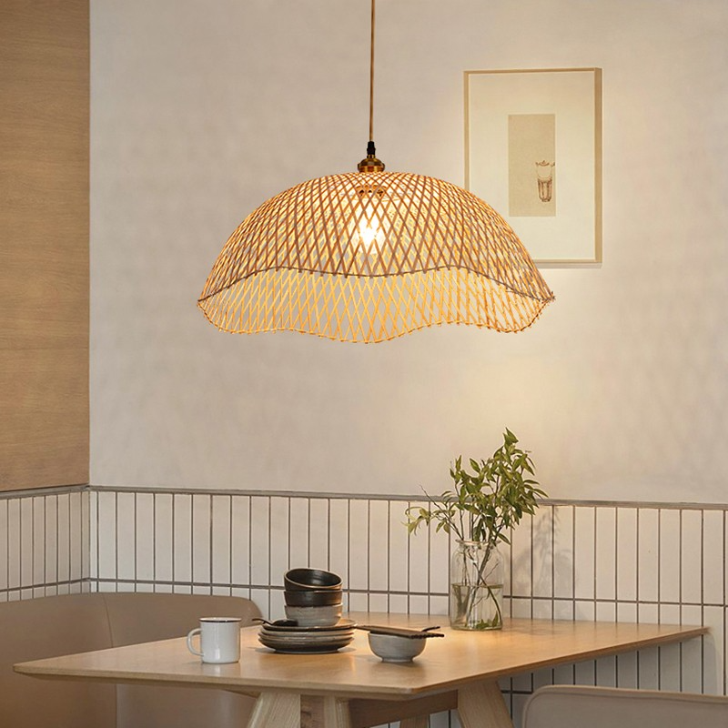 Retro Bamboo Weaving Wicker Pendant Lights