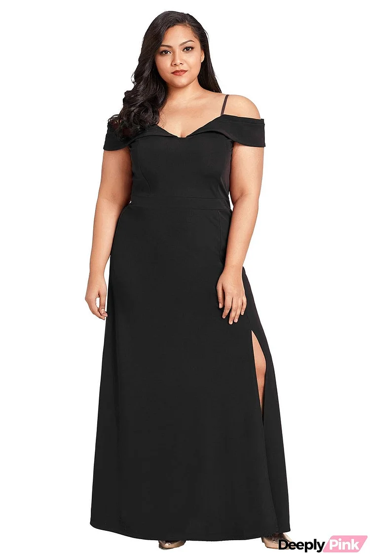 Long Off the Shoulder Plus Size Gown