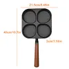 4 Hole Omelet Pan Nonstick Frying Grill Pan for Burger Egg Ham Pancake Cookware