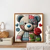 Patch Rose Teddybär - runder Bohrer Diamantmalerei - 30*30cm